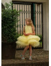 Yellow Tulle Ruffles Flower Girl Dress Birthday Party Dress